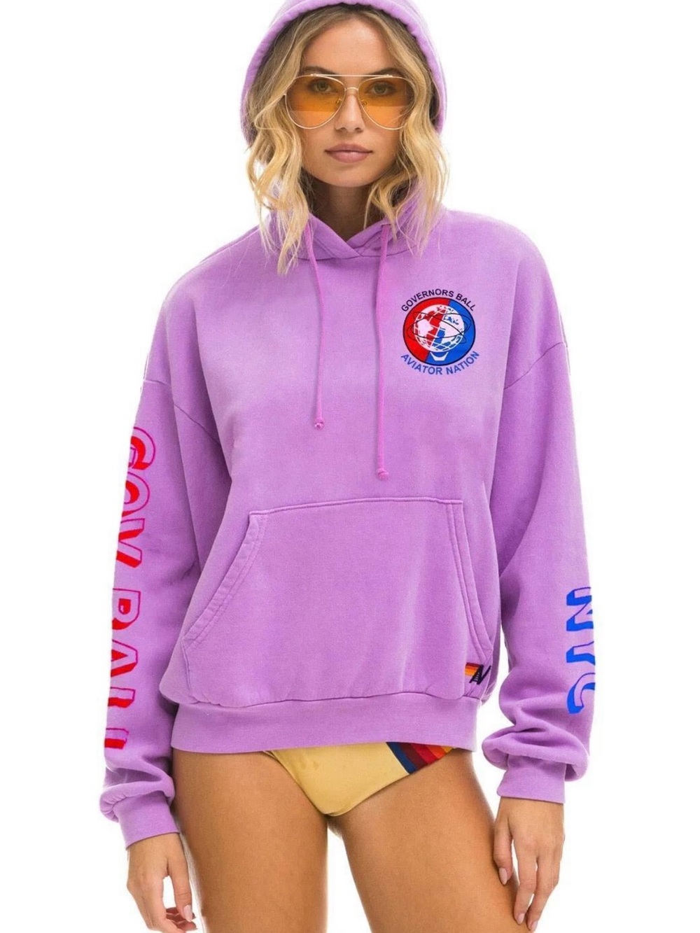Aviator Nation RARE Lavender 'Governors Ball' ‘24 Pullover Hoodie